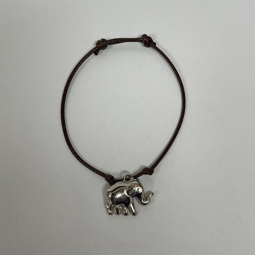 Silver-tone Elephant Women's Fashion Adjustable Cord Bracelet NWOT